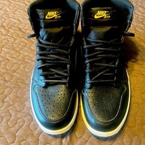 Original air jordans, Black with white trim, only worn twice. Very good. Special